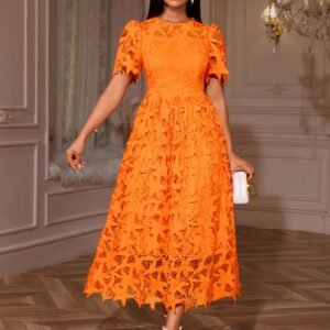 robe jaune abricot de taille : S, M , L , XL, XXL XXX